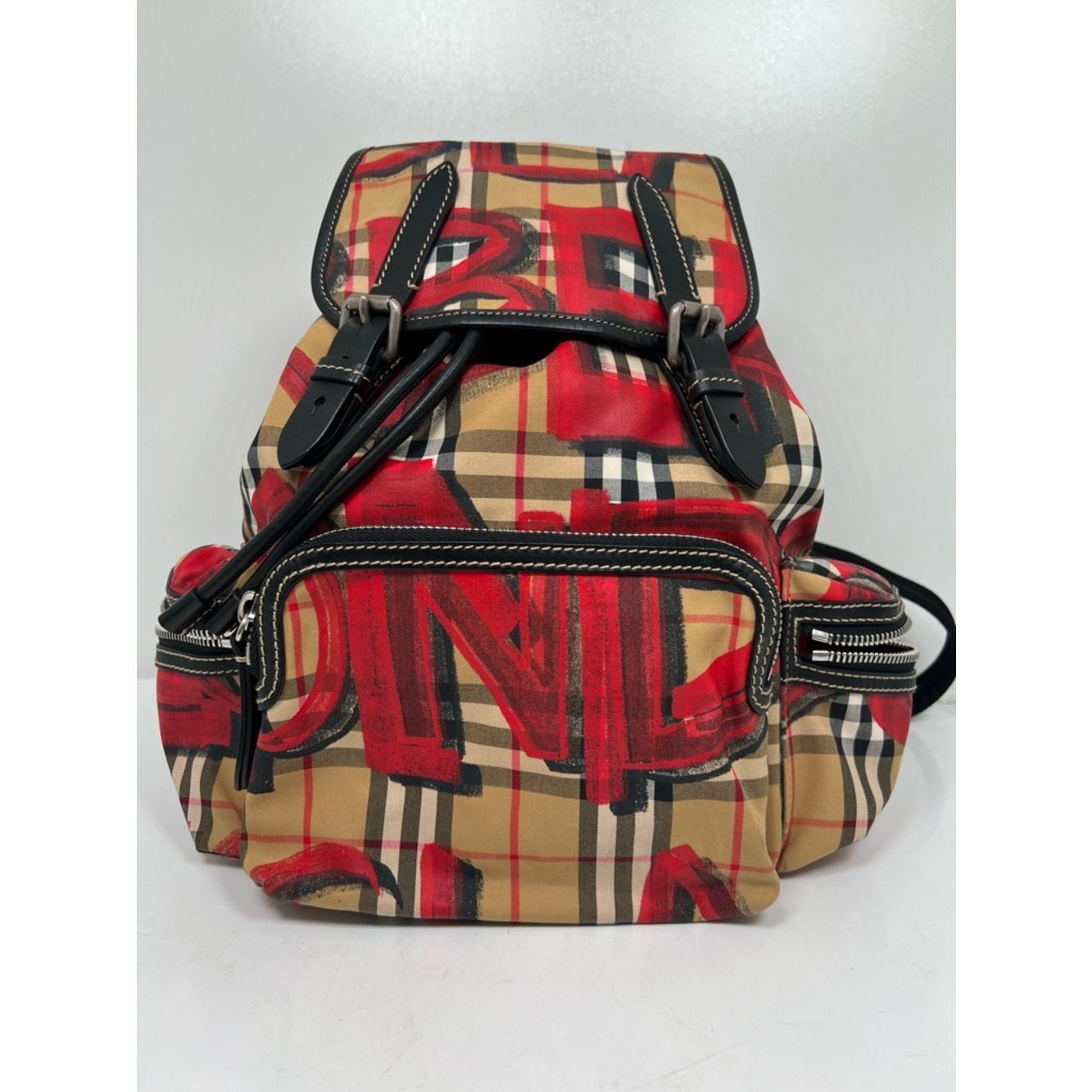 Burberry Graffiti Check Backpack